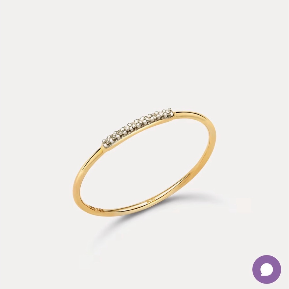 💎 Kendra Scott Mila 14k Yellow Gold White Diamond Band Ring Size 5